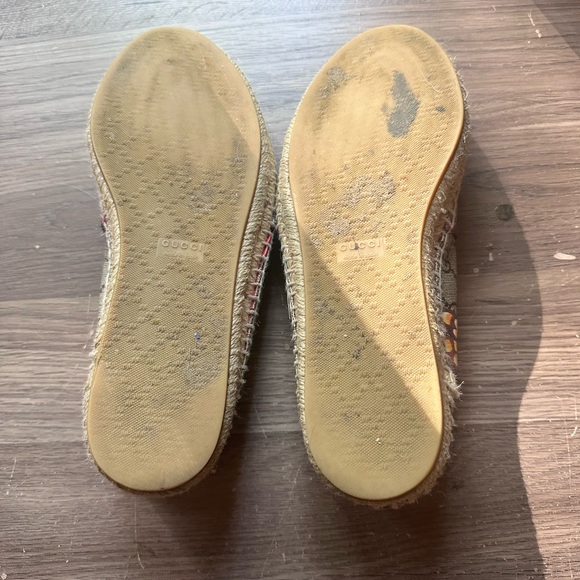 Gucci GG Supreme Leather Trim Embellishment Espadrilles Size 9 - Picture 7 of 8